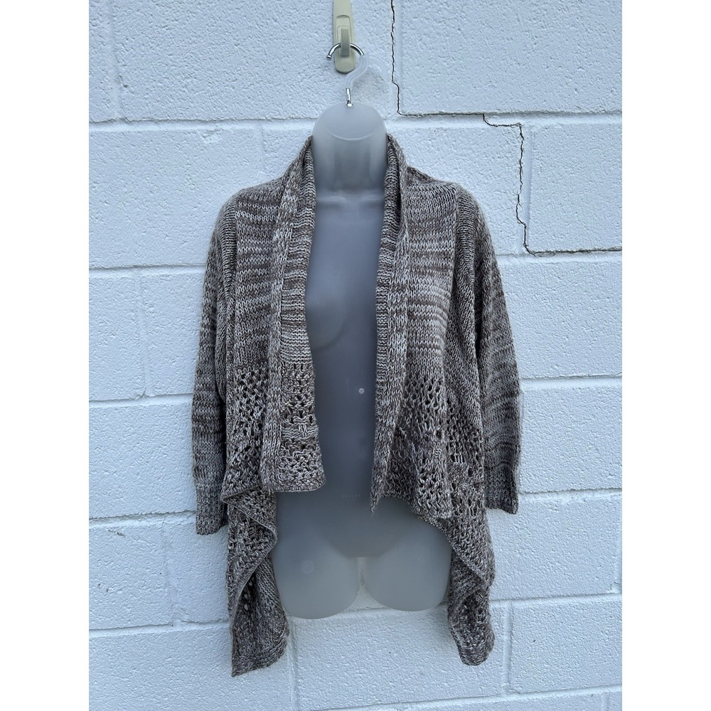 Charlotte Russe Women's Sz: S Tan Open Loop Knit Tunic Cardigan Drape Front